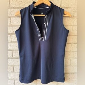 Tail Women's Navy Sleeveless Tank Top Contrast Golf Atheleisure Small